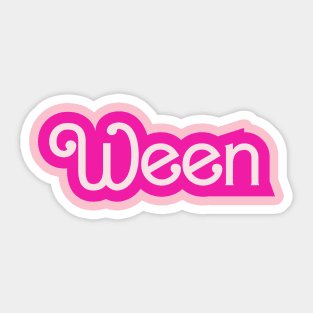 WEEN Hot Pink Doll Script Sticker